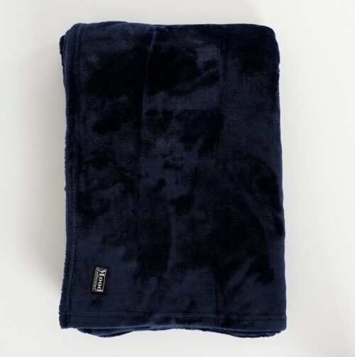 Mica Decorations Famke Fleece Plaid - L180 x B130 cm - Donkerblauw - Afbeelding 2