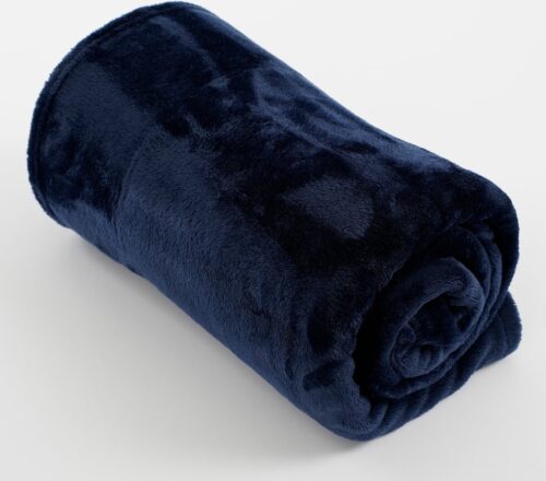 Mica Decorations Famke Fleece Plaid - L180 x B130 cm - Donkerblauw - Afbeelding 4