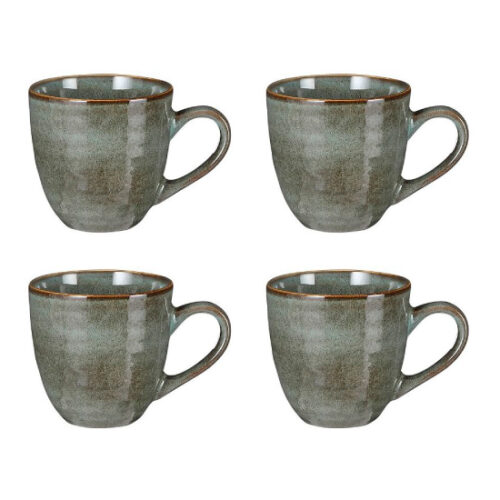 Mica Decorations Tabo Mok - 9 x 9 cm - Groen - 4 stuks