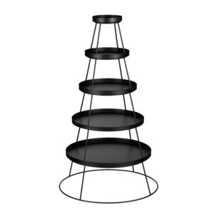 Mica Decorations Zwarte 5 laags Etagere - 60 x 60 x 121 cm