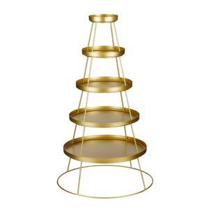Mica Decorations Gouden 5 laags Etagere - 60 x 60 x 121 cm