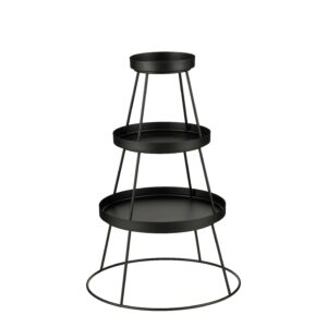 Mica Decorations Zwarte 3 laags Etagere - 40 x 40 x 74 cm