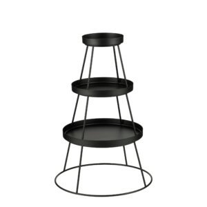 Mica Decorations Zwarte 3 laags Etagere - 40 x 40 x 74 cm