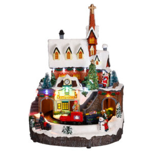 LuVille Kerstdorp Miniatuur Treinstation