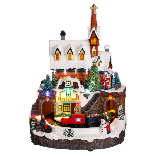 LuVille Kerstdorp Miniatuur Treinstation