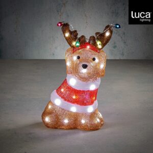 Luca Lighting Zittend Hert Acryl - IP44 - 40 Led Timer - 25 x 18 x 36 cm