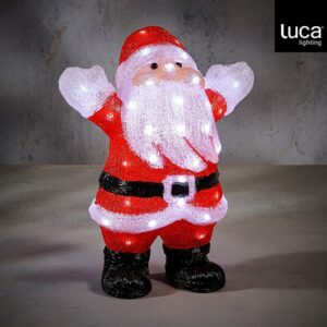 Luca Lighting Kerstman - Acryl - Rood Wit - 50 Leds - Timer - 32 x 20 x 42 cm