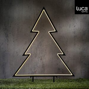 Luca Lighting Tuinsteker Neon Boom - Warm Wit - 71 x 100 cm - Zwart