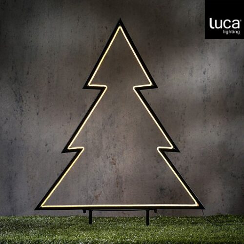 Luca Lighting Tuinsteker Neon Boom - Warm Wit - 71 x 100 cm - Zwart