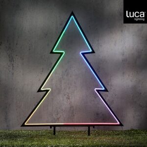 Luca Lighting Tuinsteker Neon Boom - RGB - 52 x 75 cm - Zwart