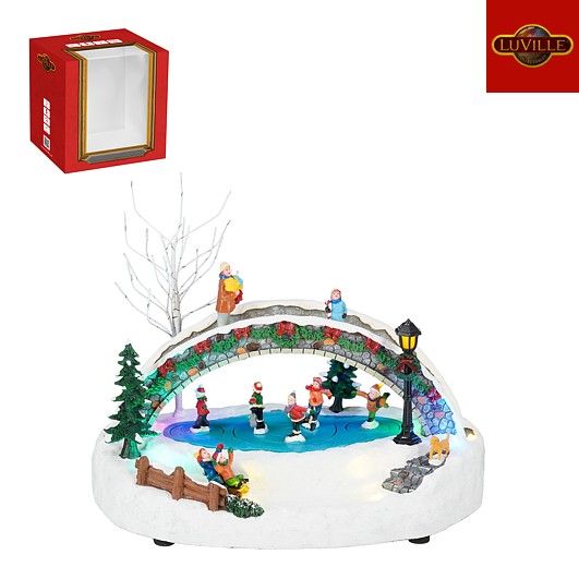 Luville - Schaatstafereel - 29 x 17 x 21 cm