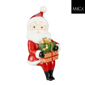 Mica Decorations Decoratie Kerstman Zittend Rood - 35 x 16 cm