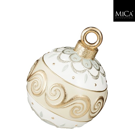 Mica Decorations - Kerstbal Wit - 29 x 30 x 34 cm
