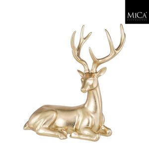 Mica Decorations - Liggend Hert - 23 x 34 x 40 cm - Champagne