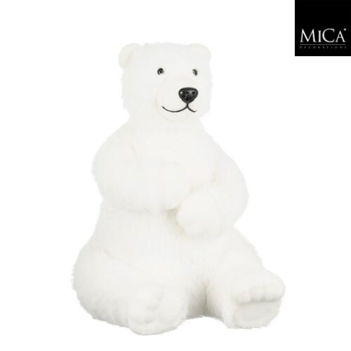 Mica Decorations - Decoratie IJsbeer - 40 x 32 x 48 cm - Wit
