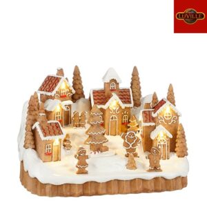 Luville Wintertafereel - 24,5 x 16 x 16,5cm - Bruin