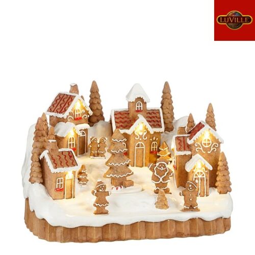 Luville Wintertafereel - 24,5 x 16 x 16,5cm - Bruin
