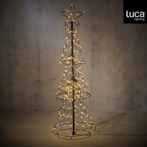 Luca Lighting Dansende Boom - Vlaggenmast kerstboom - 210 cm - Warm wit