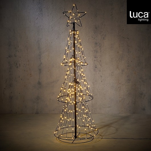 Luca Lighting Dansende Boom - Vlaggenmast kerstboom - 210 cm - Warm wit
