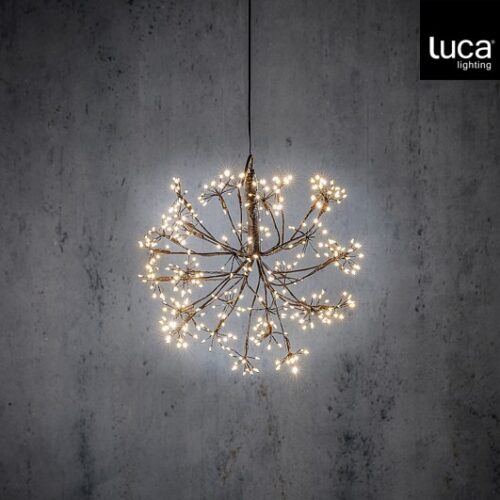 Luca Lighting Kerstverlichting Bal met Warm Witte LED Lampjes - Ø30 cm - Zwart