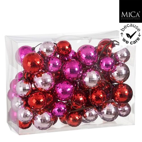Mica Decorations Kerstslinger Garland - 180x15x15 cm - Gerecycled Polystyreen - Roze