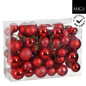 Mica Decorations Kerstslinger Garland - 180x15x15 cm - Gerecycled Polystyreen - Rood