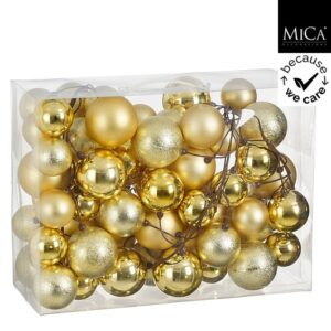 Mica Decorations Kerstslinger Garland - 180x15x15 cm - Polystyreen - Goud