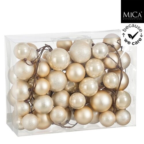 Mica Decorations Kerstslinger Garland - 180x15x15 cm - Gerecycled Polystyreen - Creme