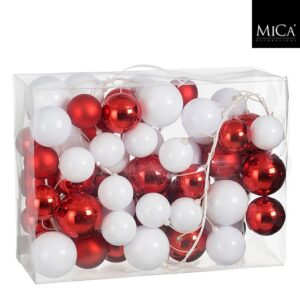 Mica Decorations Kerstslinger Garland - 180x15x15 cm - Gerecycled Polystyreen - Rood Wit