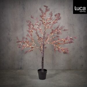 Mica Decorations - Boom in Pot - 270 Leds - Warm Wit - 150 x 50 cm - Roze