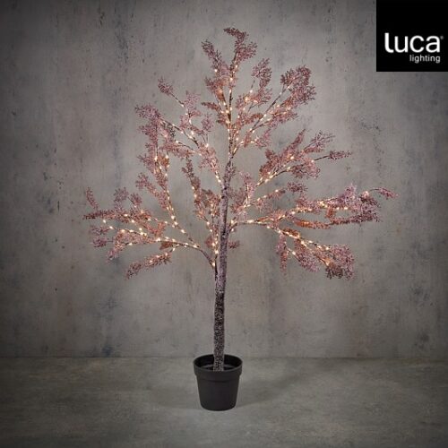 Mica Decorations - Boom in Pot - 270 Leds - Warm Wit - 150 x 50 cm - Roze