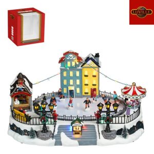Luville Kerstdorp Ice skating - 41 x 27 x 20 cm