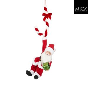 Mica Decorations kersthanger kerstman rood / wit 36 x 16 x 82 cm