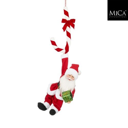 Mica Decorations kersthanger kerstman rood / wit 36 x 16 x 82 cm