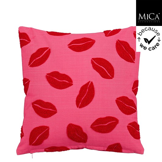 Kussen Lippen Roze - 45 x 45 x 10cm