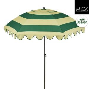 Mica Decorations Parasol met Streepprint - 238 x 197 cm - Groen