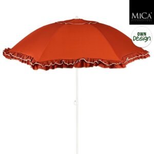 Mica Decorations Parasol met Ruches -238 x 195 cm - Terra