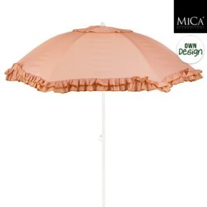 Mica Decorations Parasol met Ruches -238 x 195 cm - Perzik