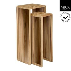 Mica Decorations Yonker Plantentafel - 35 x 25 x 80 cm - Set van 2