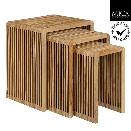 Mica Decorations Yonker Plantentafel - 44 x 34 x 50 cm - Set van 3