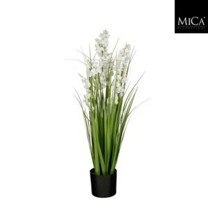 Mica Decorations Gras Campanula in pot - 78 x 20cm - Wit