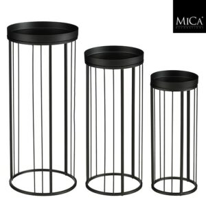 Mica Decorations Beth Bijzettafel - 3 stuks - Zwart