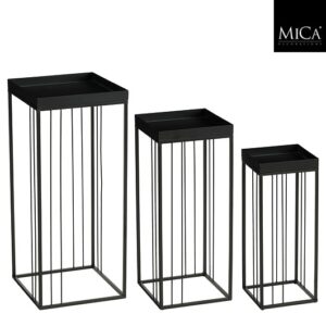 Mica Decorations Beth Bijzettafel - 3 stuks - 70 x 30 x 30 cm - Zwart