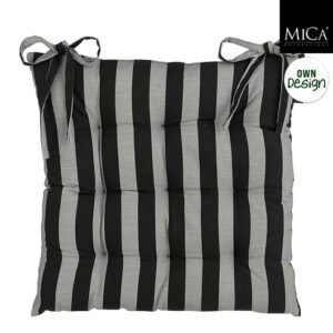 Mica Decorations Tuinstoelkussen Kim - 46 x 46 x 7 cm - Zwart
