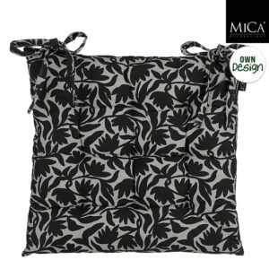 Mica Decorations Tuinstoelkussen Kelly -  46 x 46 x 7 cm - Zwart