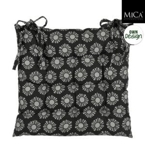 Mica Decorations Kumara Stoelkussen - 46 x 46 x 7 cm - Zwart