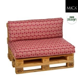 Mica Decorations Palletkussen Schelp - 120 x 80 cm - Bordeaux