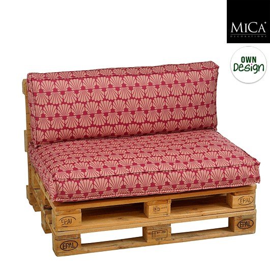 Mica Decorations Palletkussen Schelp - 120 x 80 cm - Bordeaux