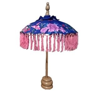 Parasol Bali Bloemen - Blauw  - Ø50cm