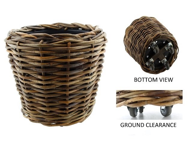 Drypot Sawah op wielen - 58 x 51 cm - Bruin